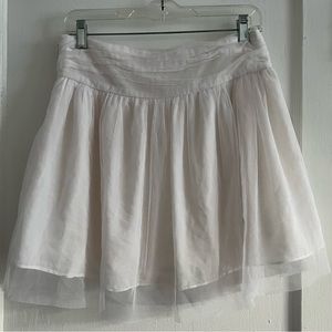 Girls White Frill Tulle Skirt Size S